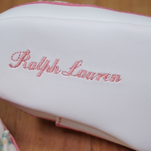 Ralph Lauren Toddler Keaton Floral Canvas Pink Size 2 M Brand New - Picture 10 of 12